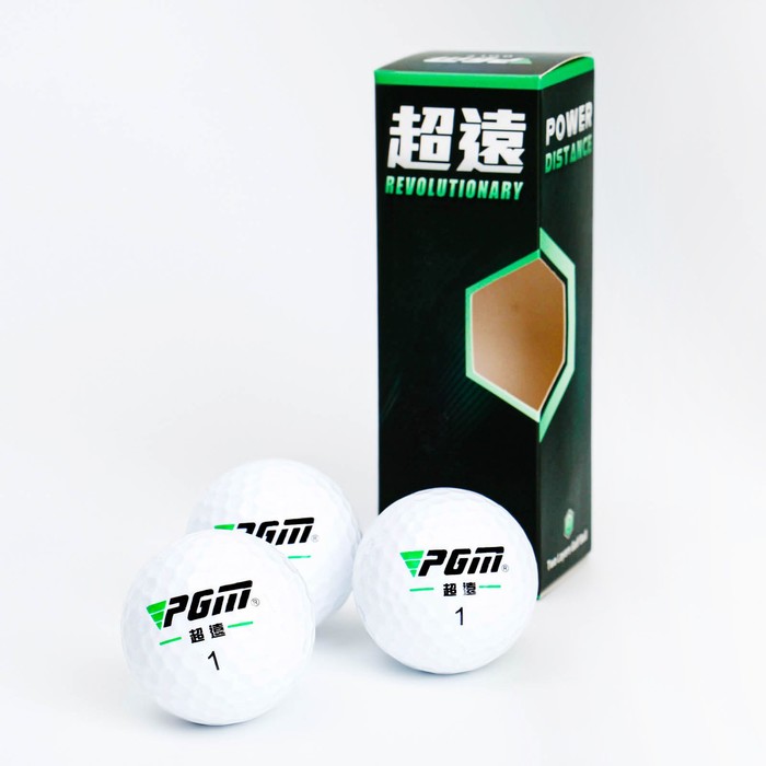 700 - 2025-04-17T130301.432 Мячи для гольфа "Power Distance" PGM, двухкомпонентные, d=4.3 см, набор 3 шт — изображение 1